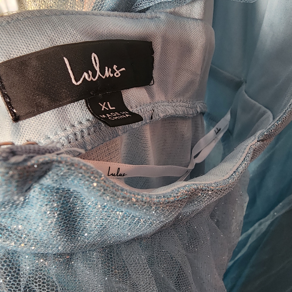 Lulu's Shimmering Blue Dress - Picture 2 of 3
